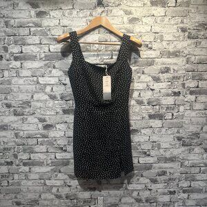 EUC Commense Black Polka Dot Mini Dress Size XS